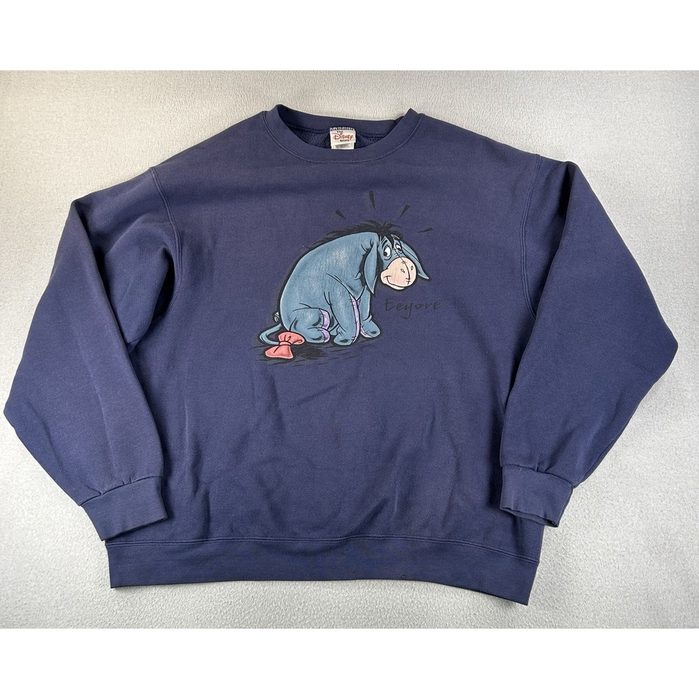 VTG Disney Store Eeyore Crewneck Sweatshirt Womens LARGE 90s Y2K